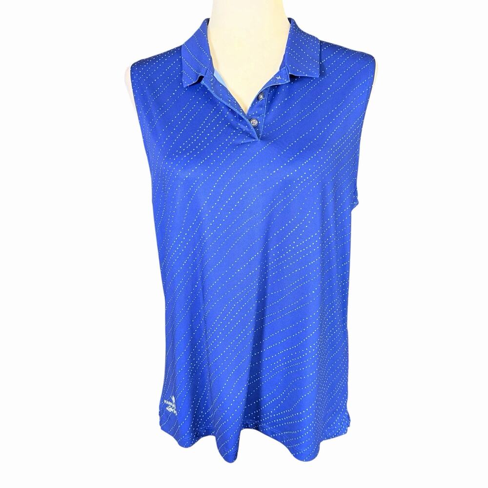 Nike Womens Dri Fit Sleeveless Tank Top L Blue Golf Tennis AJ5339 Athleisure